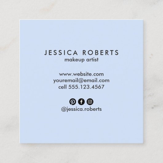 Classy Blue Glitter Patroon Glamoureus Vierkante Visitekaartje (Achterkant)