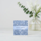 Classy Blue Glitter Patroon Glamoureus Vierkante Visitekaartje (Staand voorkant)