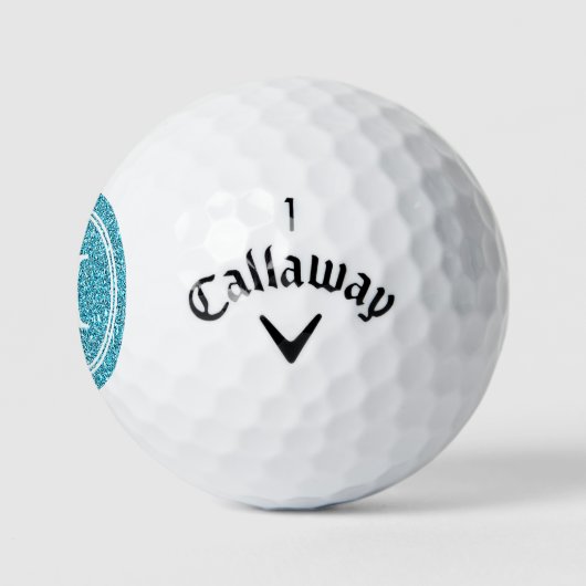 Classy Blue Glitter Sparkly Monogam Personalized Golfballen (Logo)