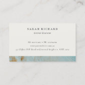 Classy Blue Gold Oil Paint Texture Afspraak Visitekaartje (Achterkant)