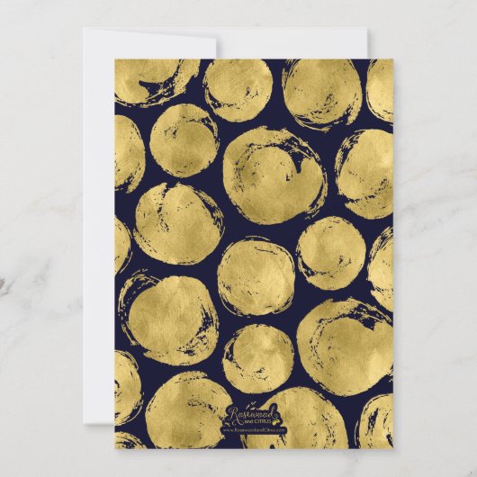 Classy Blue Gold Photo Afstuderen kondiging Aankondiging (Achterkant)