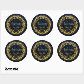 Classy Blue Gold Royal Jubileum Luxury Ronde Sticker (Vel)