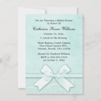 Classy Blue Green Bridal Shower Invitation Kaart