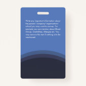 Classy Blue Grey Employee Photo ID Company Logo Badge (Achterkant)