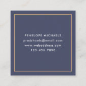 Classy Blue Grid met Photo Square-Visitekaartje Vierkante Visitekaartje (Achterkant)