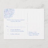 Classy Blue Hydrangeas Wedding RSVP Uitnodiging Briefkaart (Achterkant)