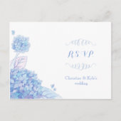 Classy Blue Hydrangeas Wedding RSVP Uitnodiging Briefkaart (Voorkant)