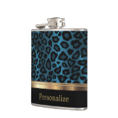 Classy Blue Leopard Animal Print Heupfles (Links)