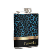 Classy Blue Leopard Animal Print Heupfles (Rechts)