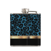 Classy Blue Leopard Animal Print Heupfles (Achterkant)