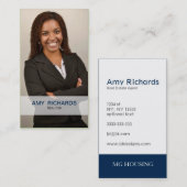 Classy Blue Photo Onroerend goed visitekaartjes (Voorkant / Achterkant)