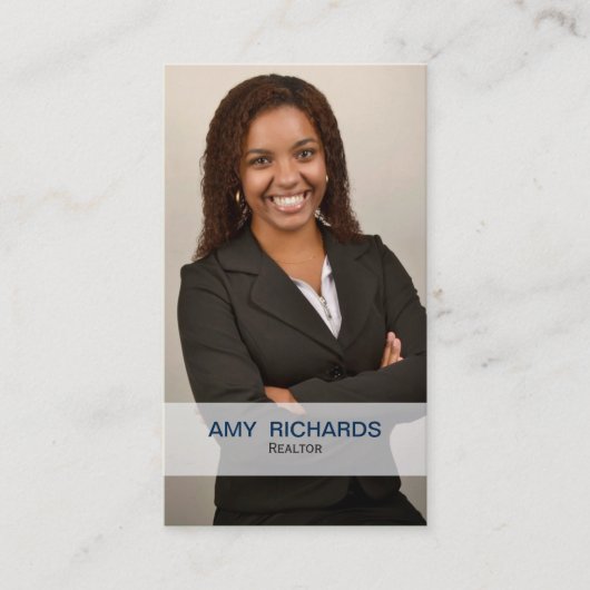 Classy Blue Photo Onroerend goed visitekaartjes (Voorkant)