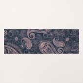 Classy Blue Roos Gold Glitter Paisley Floral Yogamat (Achterkant (horizontaal))