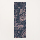 Classy Blue Roos Gold Glitter Paisley Floral Yogamat (Voorkant)