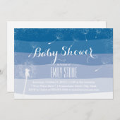 Classy Blue Shades Dandelion Bgloing Baby shower Kaart (Voorkant / Achterkant)