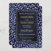 Classy Blue Silver Glitter Leopard Animal Print (Voorkant / Achterkant)