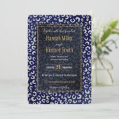 Classy Blue Silver Glitter Leopard Animal Print (Staand voorkant)