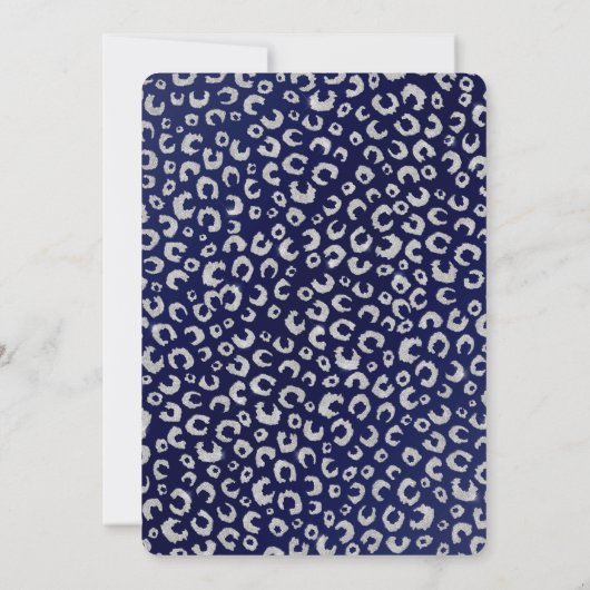Classy Blue Silver Glitter Leopard Animal Print (Achterkant)