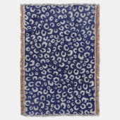 Classy Blue Silver Glitter Leopard Animal Print Deken (Voorkant Verticaal)