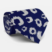 Classy Blue Silver Glitter Leopard Animal Print Stropdas (Opgerold)