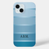 Classy Blue Silver Striped Phone Case (Achterkant)