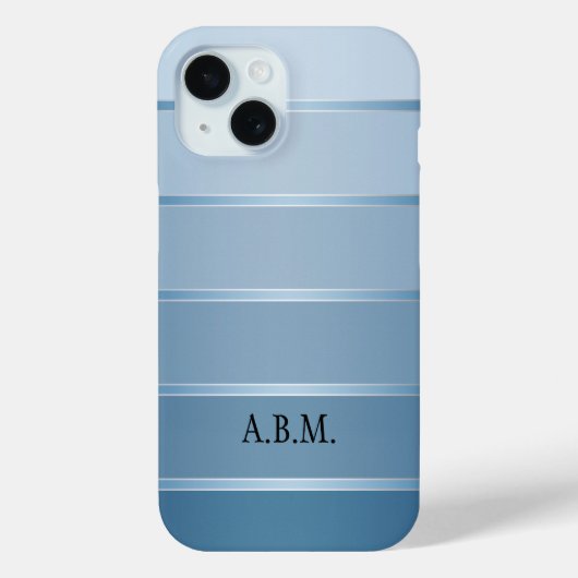 Classy Blue Silver Striped Phone Case (Achterkant)