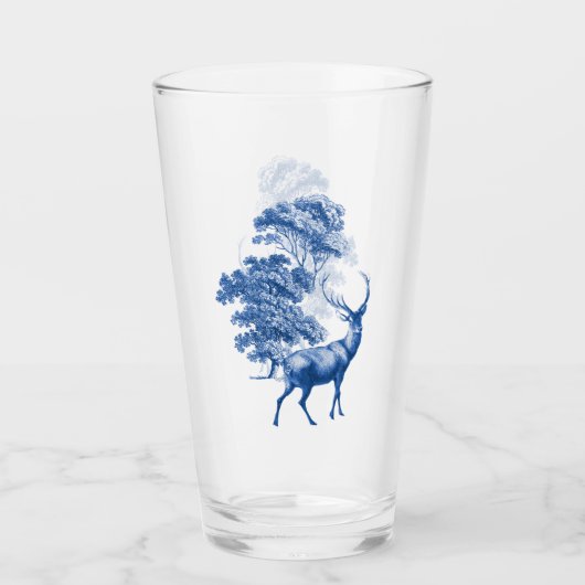 Classy  Blue Toile Deer in Forest Glas (Voorkant)