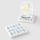 Classy Blue White Chinoiserie Ginger Jars Stenen Onderzetter (Zijkant)