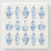Classy Blue White Chinoiserie Ginger Jars Stenen Onderzetter (Voorkant)
