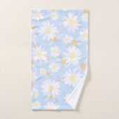 Classy Blue White Daisy Flowers Bad Handdoek (Handdoek)