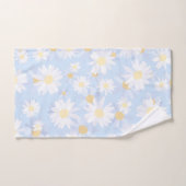 Classy Blue White Daisy Flowers Bad Handdoek (Handdoek)