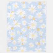 Classy Blue White Daisy Flowers Fleece Deken (Voorkant)