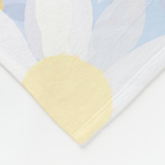 Classy Blue White Daisy Flowers Fleece Deken (Hoek)