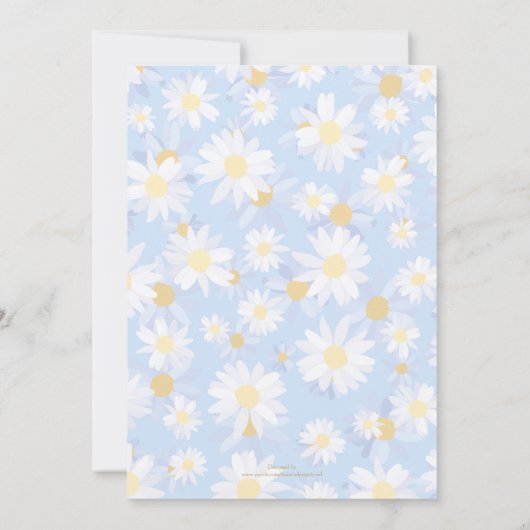 Classy Blue White Daisy Flowers Kaart (Achterkant)