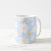 Classy Blue White Daisy Flowers Koffiemok (Voorkant rechts)