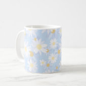 Classy Blue White Daisy Flowers Koffiemok (Voorkant links)