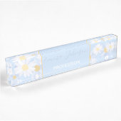 Classy Blue White Daisy Flowers Naambordje