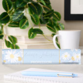 Classy Blue White Daisy Flowers Naambordje