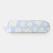 Classy Blue White Daisy Flowers Persoonlijk Skateboard (Horizontaal)