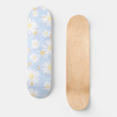 Classy Blue White Daisy Flowers Persoonlijk Skateboard (Voorkant)