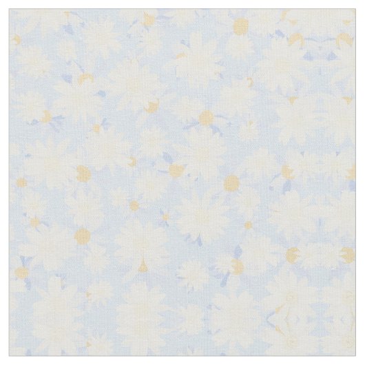 Classy Blue White Daisy Flowers Stof (Close Up)