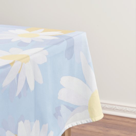 Classy Blue White Daisy Flowers Tafelkleed (Voorbeeld)