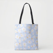 Classy Blue White Daisy Flowers Tote Bag (Voorkant)
