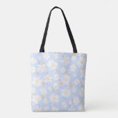 Classy Blue White Daisy Flowers Tote Bag (Achterkant)