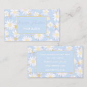 Classy Blue White Daisy Flowers Visitekaartje (Voorkant / Achterkant)