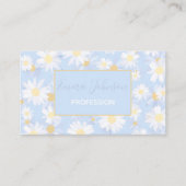 Classy Blue White Daisy Flowers Visitekaartje (Voorkant)