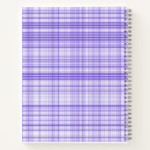 Classy Blue White Plaid Monogram Notitieboek (Achterkant)