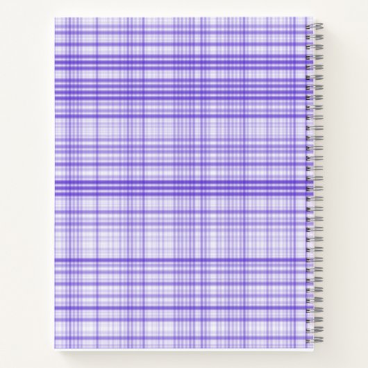Classy Blue White Plaid Monogram Notitieboek (Achterkant)