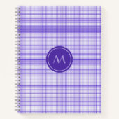 Classy Blue White Plaid Monogram Notitieboek (Voorkant)