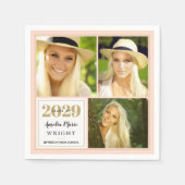 Classy Blush en Gold Personalized Afstuderen Servet (Voorkant)